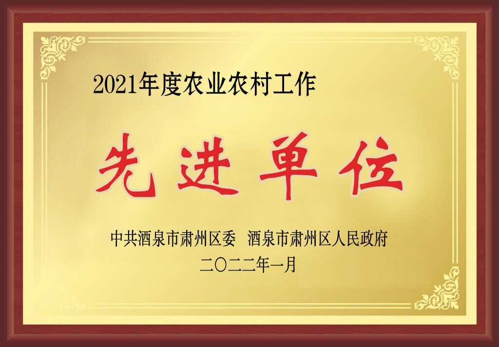 敦煌种业在肃州区经济暨农业农村工作会上获三项奖